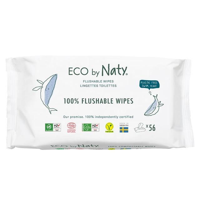 Eco By Naty Flushable Baby Wipes    56 per pack