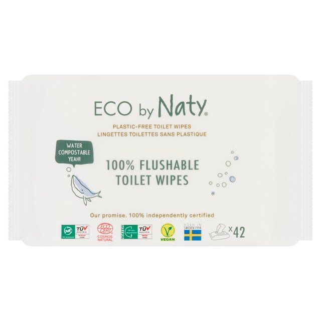 Eco by Naty Unscented Flushable Toilet Wipes