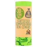 Eco Green Living Certified Compostable 30L Bin Bags   18 per pack