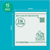 Eco Green Living Certified Compostable Large 2.5L Resealable Ziplock Bags   15 per pack