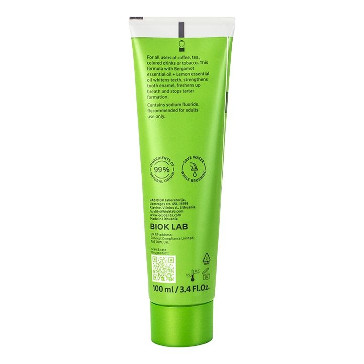 Ecodenta Whitening Toothpaste with Bergamot &amp;amp; Lemon 100ml