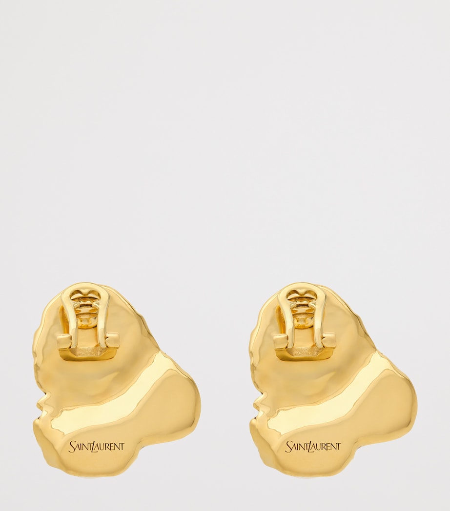 Saint Laurent resin-detail clip-on earrings (British brand)