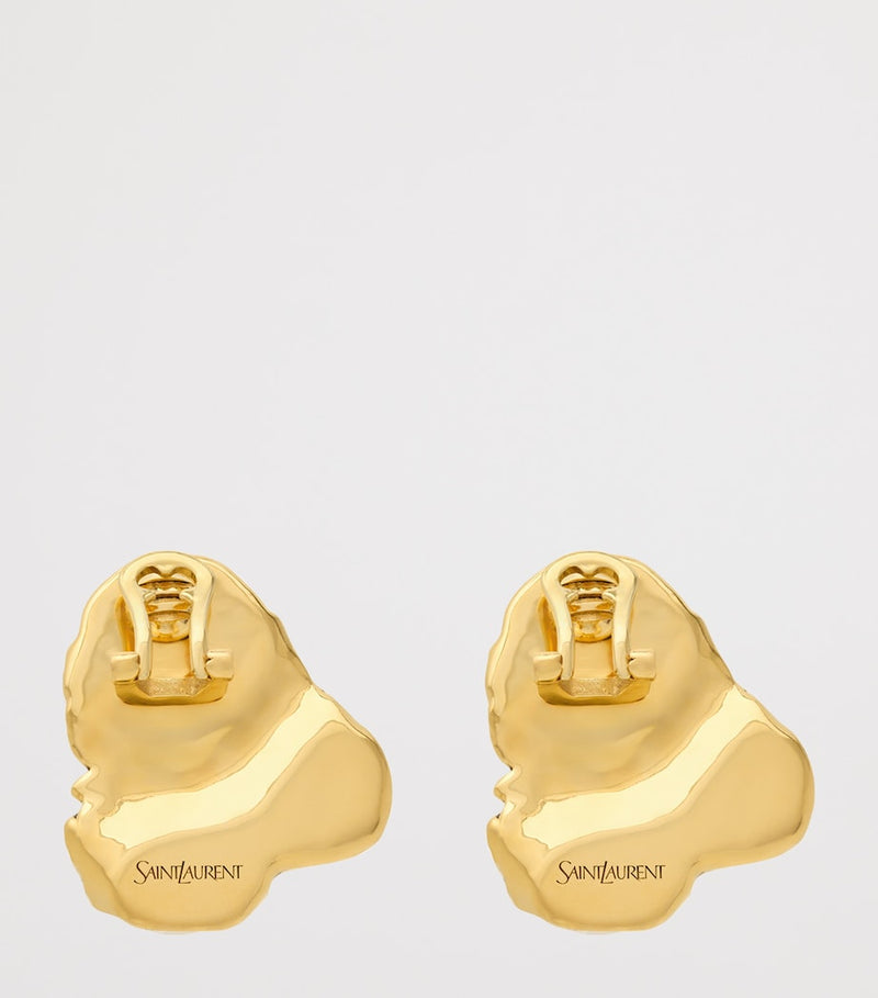 Saint Laurent resin-detail clip-on earrings (British brand)