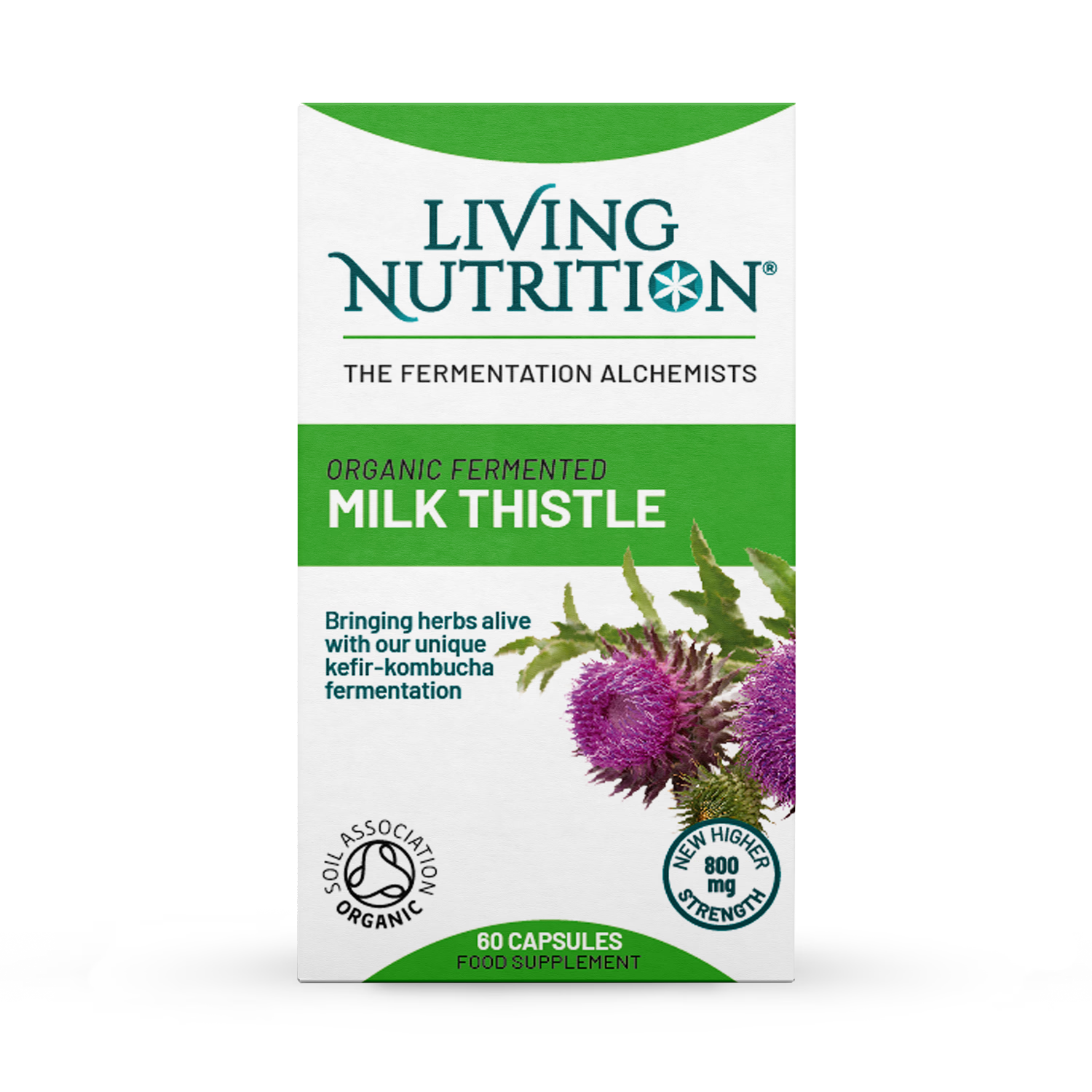 Living Nutrition milk thistle capsules 60 imported from the UK