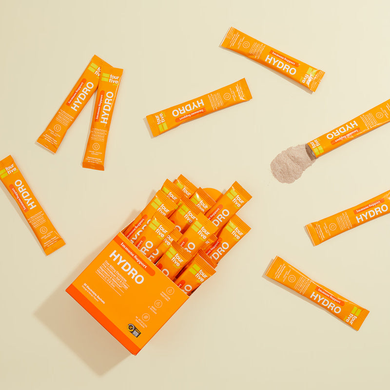 fourfive Hydro Plus Immune Support Orange Mango 30 Sachets, UK version