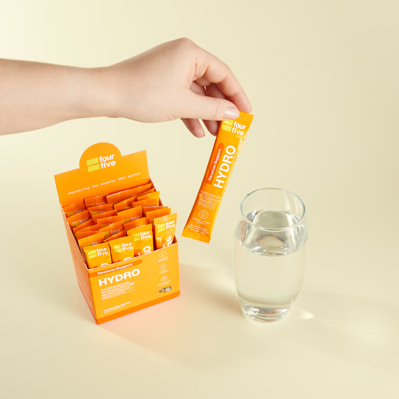 fourfive Hydro Plus Immune Support Orange Mango 30 Sachets, UK version