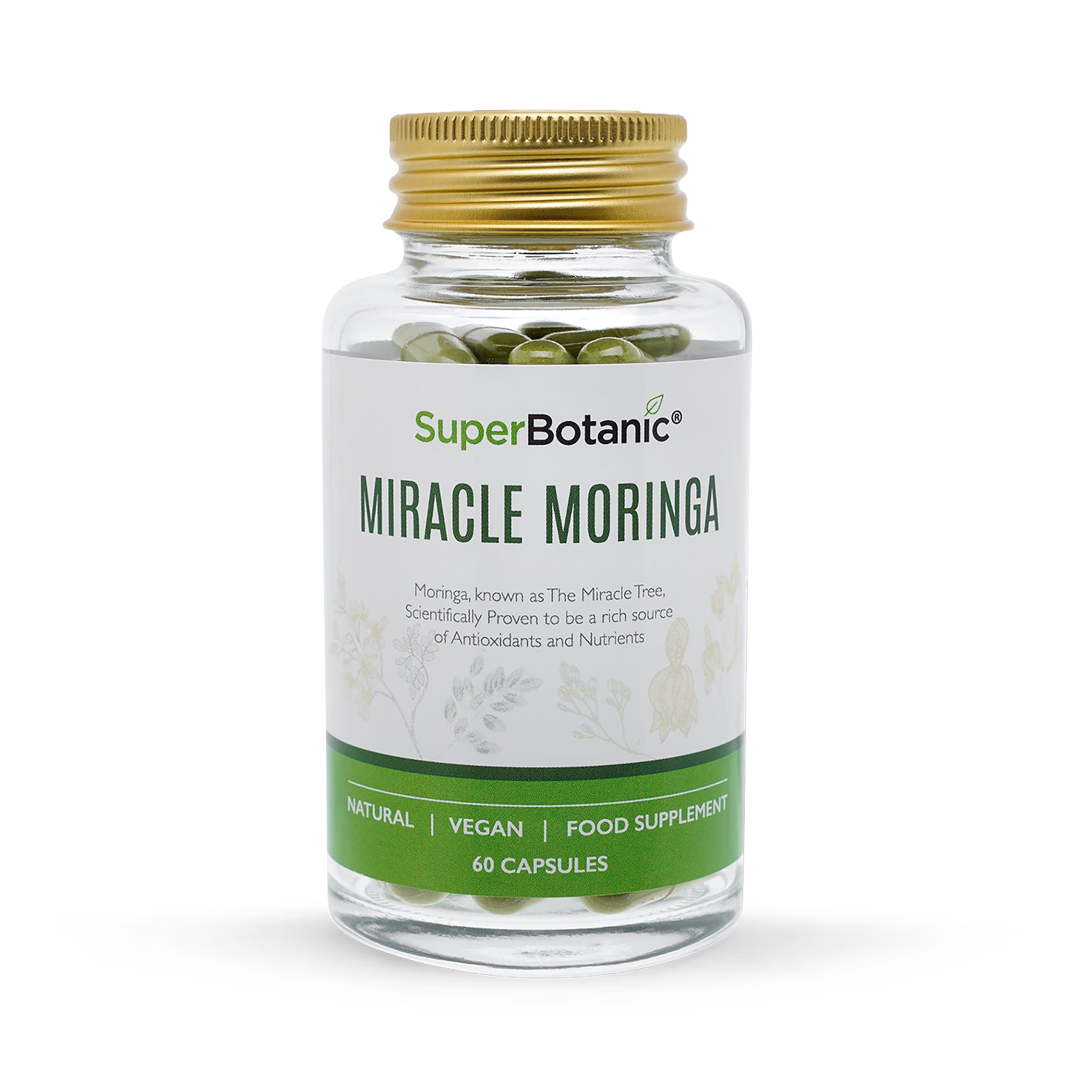 Super Botanic Miracle Moringa capsules 60 count, imported from the UK