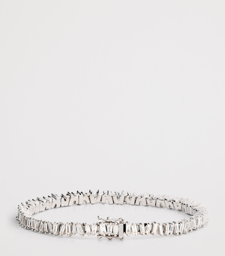 Suzanne Kalan white gold diamond classic tennis bracelet, UK version