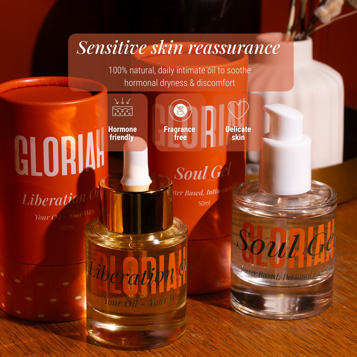 GLORIAH Liberation Oil vaginal moisturiser 40ml, imported from the UK