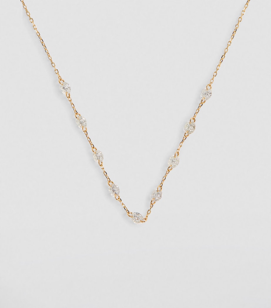 Persée yellow gold diamond 9-stone necklace, UK version