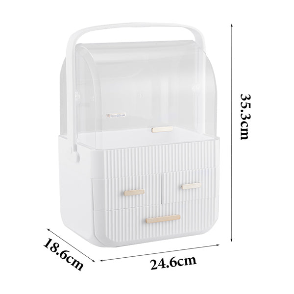 Livingandhome white cosmetics organiser 3 drawers (British brand)