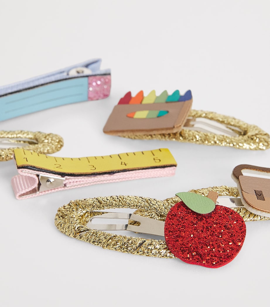 Rockahula school hair clips pack of 6 metallic glitter, imported from the UK