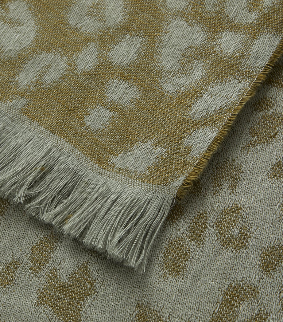 Yves Delorme Linen Fauve Throw 140x160cm leopard pattern, UK version