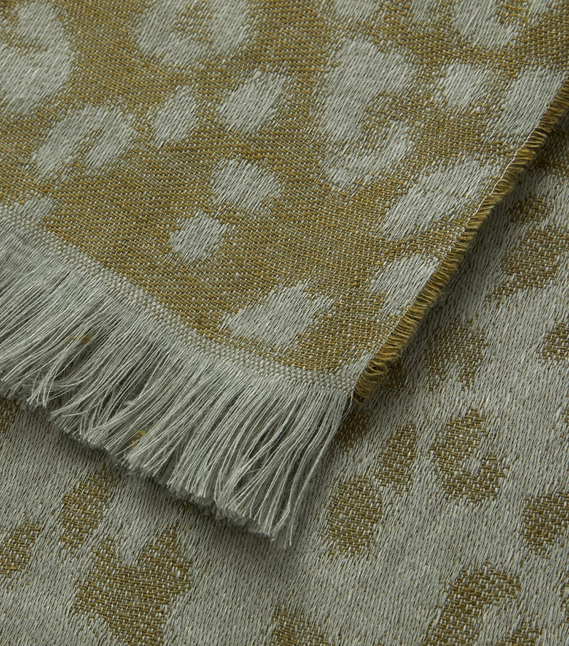 Yves Delorme Linen Fauve Throw 140x160cm leopard pattern, UK version