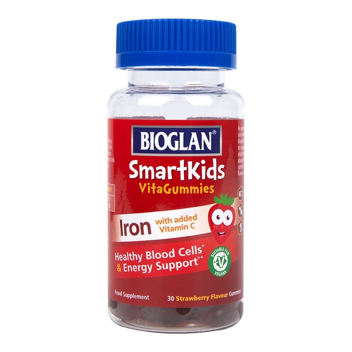 Bioglan SmartKids Iron with Vitamin C 30 Strawberry Flavour Gummies Children's Health Vitamins Holland&Barrett   