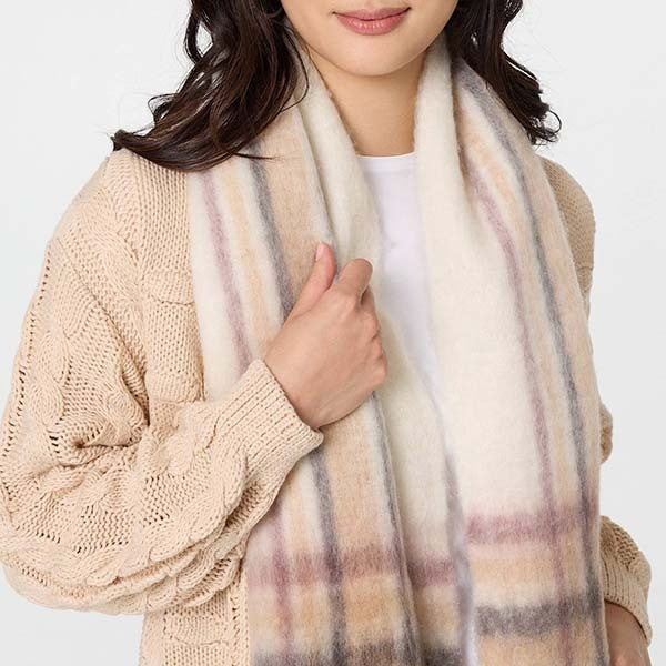 Izabel London checked print scarf - British product