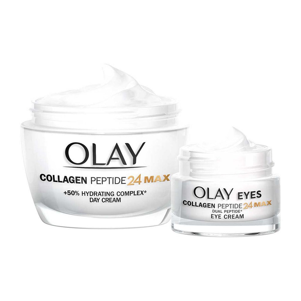 Olay Drunk On Peptides with Collagen Peptide24 MAX Day Moisturiser & Eye Cream Bundle