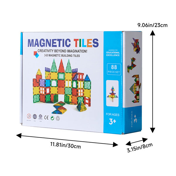 Livingandhome magnetic tiles building set 88 pieces, imported from the UK