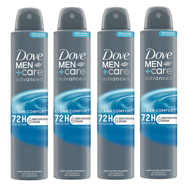Dove Men+Care antiperspirant spray pack of 4 - British product