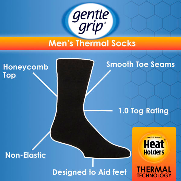 Gentle Grip non-binding thermal honeycomb top socks, UK version