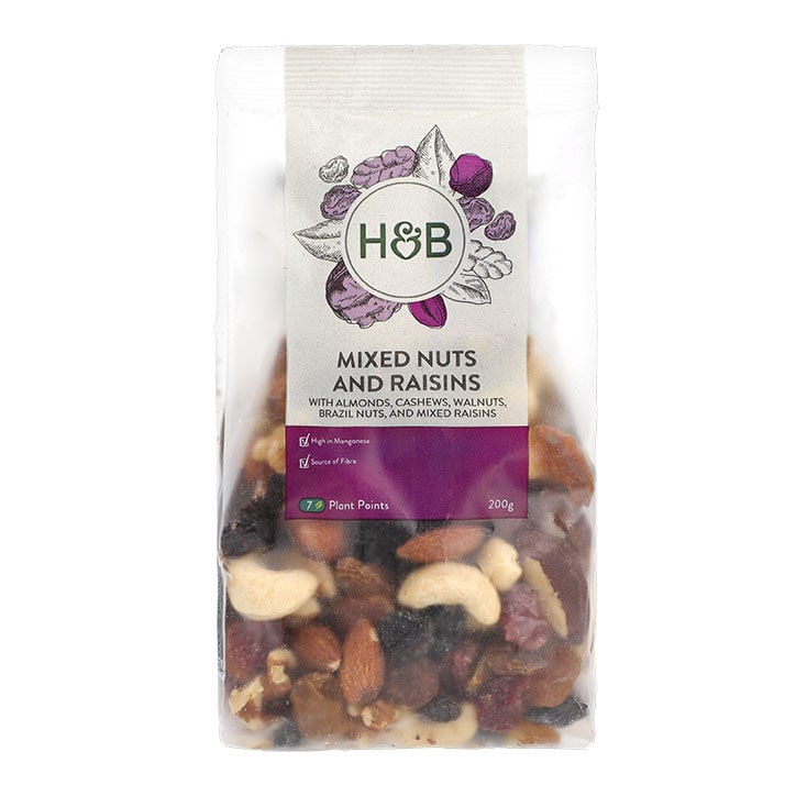 Holland & Barrett Mixed Nuts & Raisins 200g Fruit & Nut Mixes Holland&Barrett   