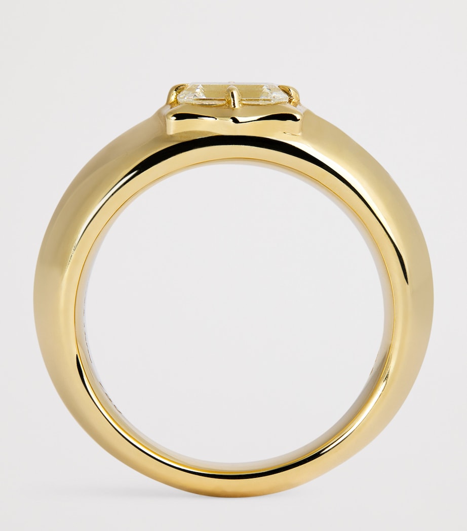 Jade Trau yellow gold diamond Frankie Vanguard ring 6mm - British product