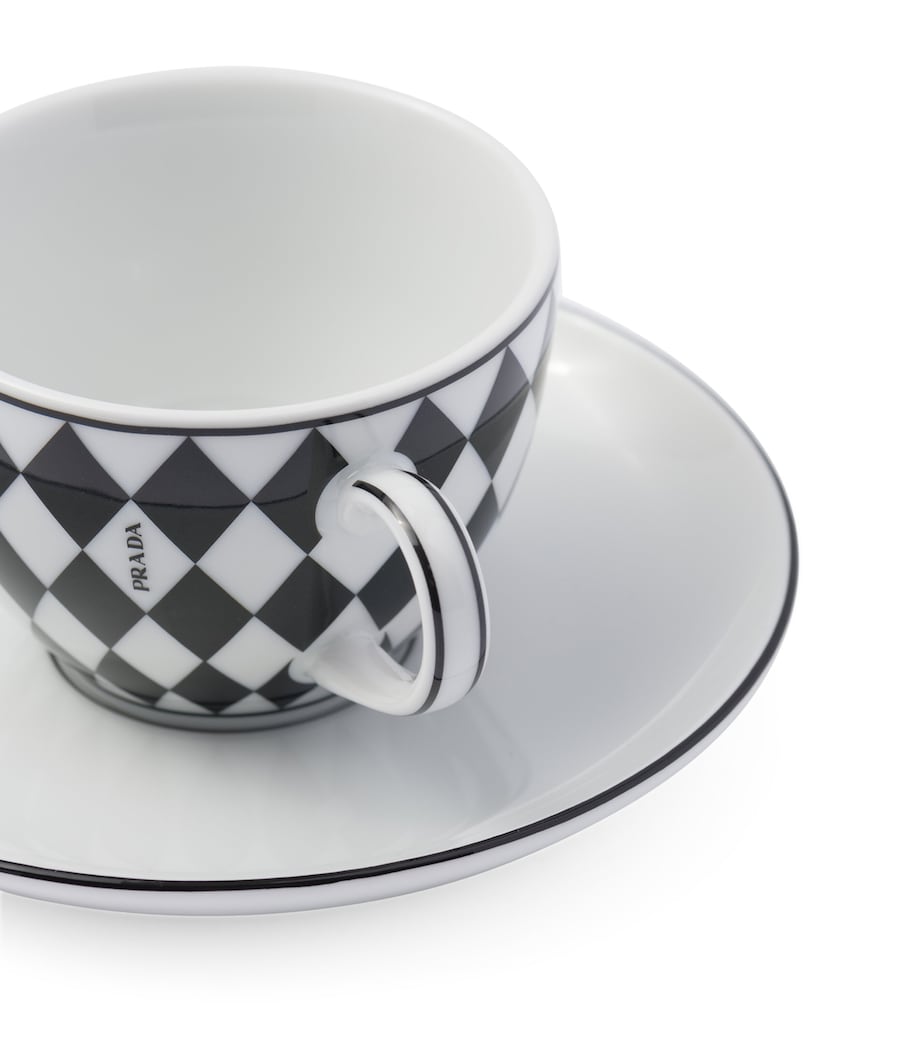 Prada chequerboard coffee cup set of 4, imported from the UK