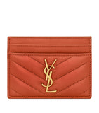 Saint Laurent Cassandre leather card holder with YSL hardware - British product
