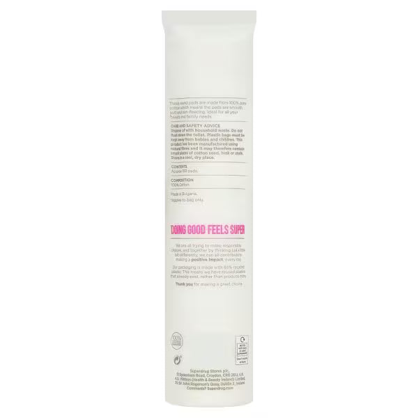Superdrug Cotton Wool Pads Round 100 Count (British brand)
