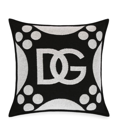 Harrods Dolce&Gabbana Casa Wool-Silk-Cashmere Logo Decorative Cushion 50cm x 50cm- Buy online at McGrocer