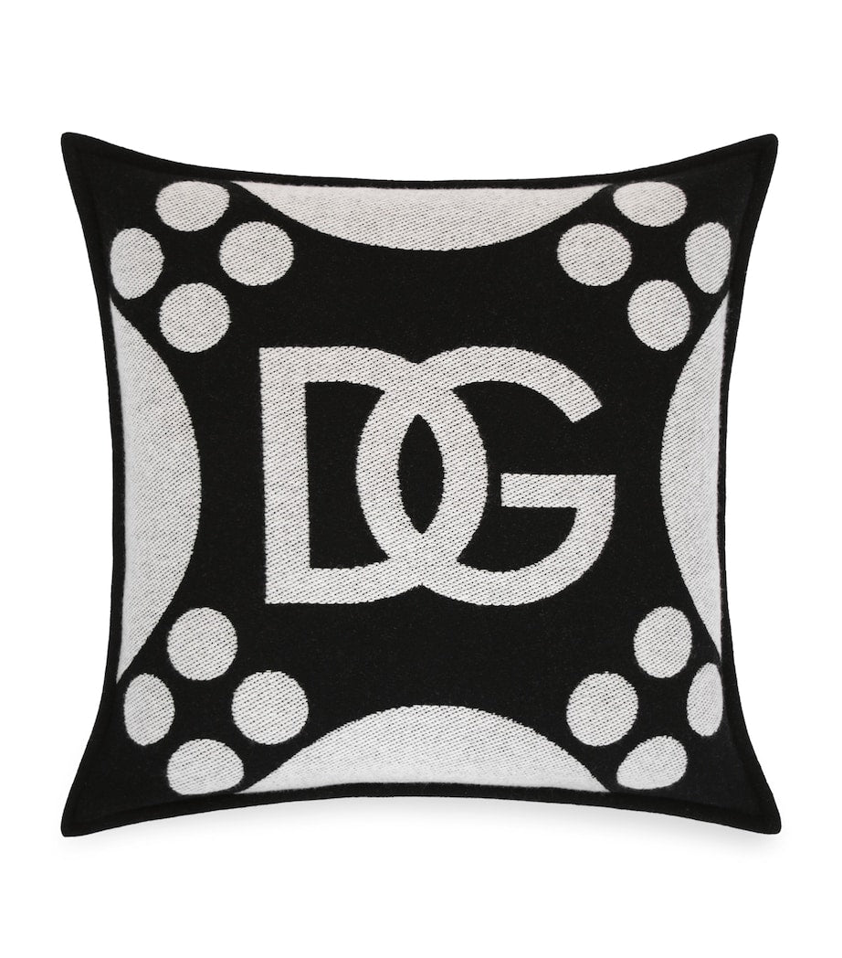 Dolce&Gabbana Casa wool-silk-cashmere logo cushion 50cm x 50cm - British product