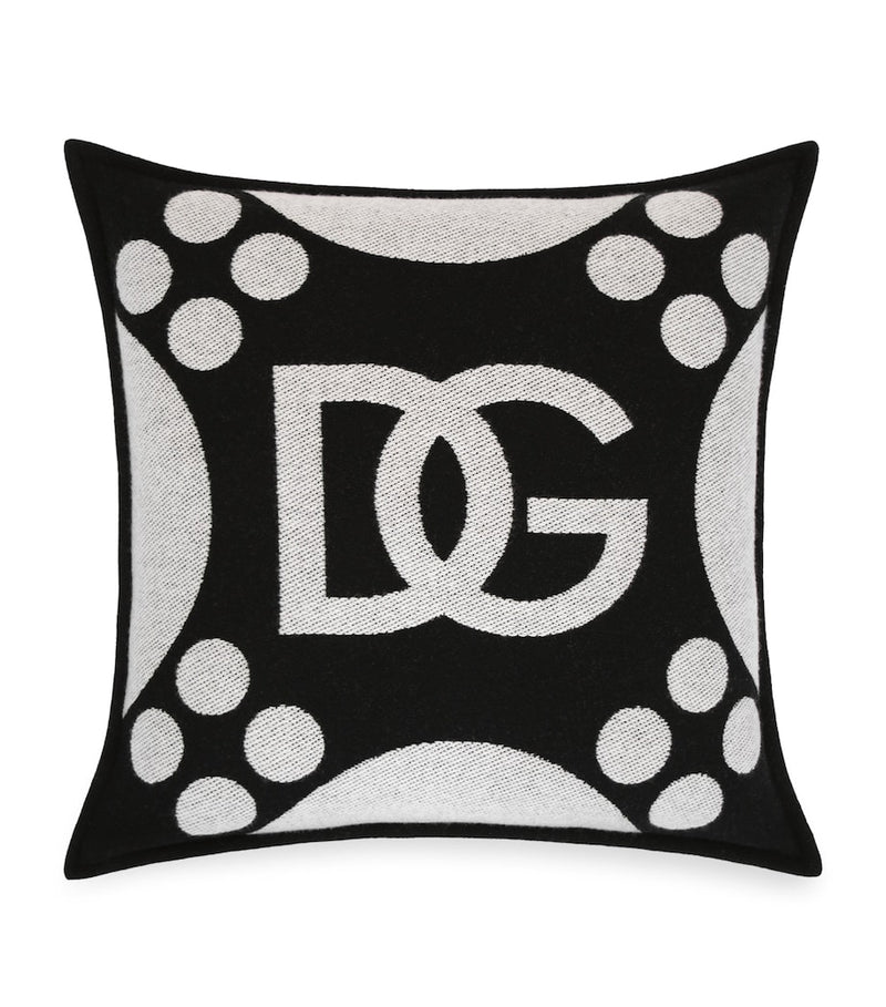 Dolce&Gabbana Casa wool-silk-cashmere logo cushion 50cm x 50cm - British product