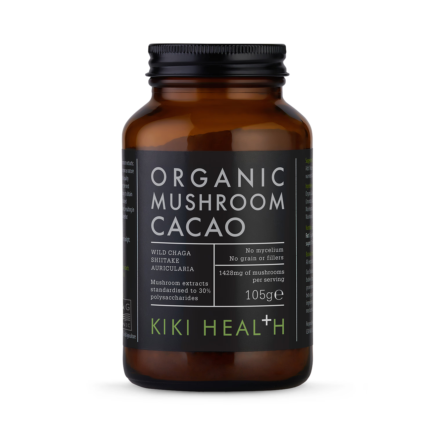 KIKI Health organic mushroom cacao powder 105g, UK version