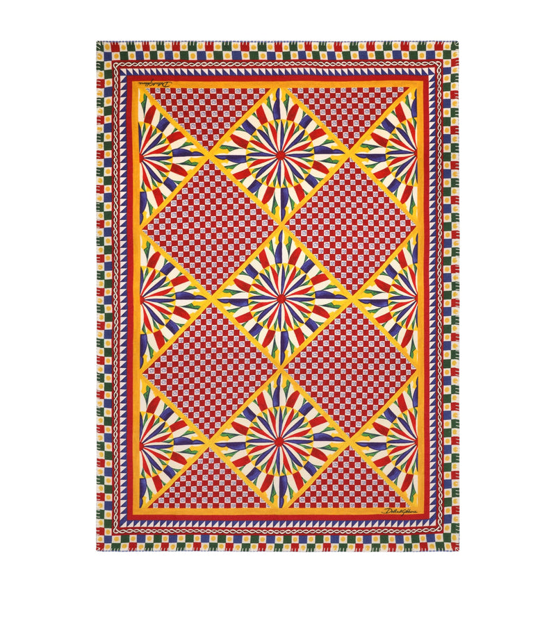 Dolce&Gabbana Casa Wool-Silk Carretto Print Throw 140cm x 180cm - British product