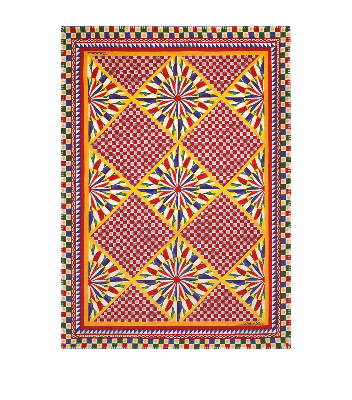 Dolce&Gabbana Casa Wool-Silk Carretto Print Throw 140cm x 180cm - British product