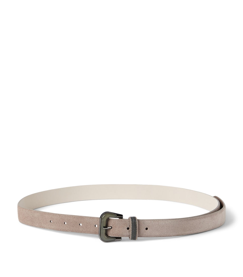 Brunello Cucinelli suede monili belt, UK version