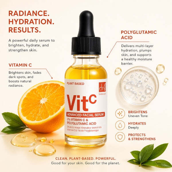 Dr Botanicals Polyglutamic Acid Anti-Ageing Facial Serum 30ml, UK version
