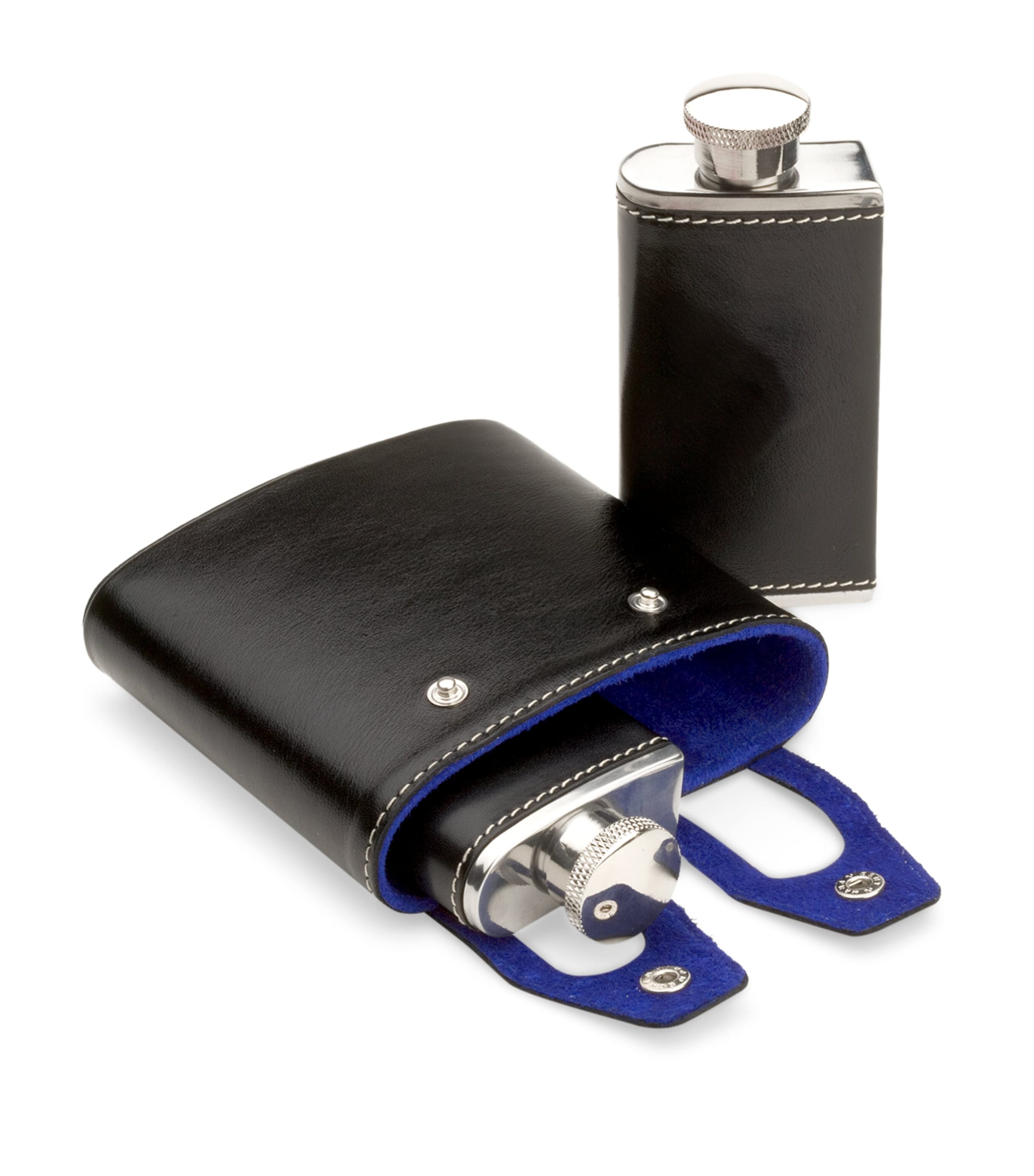 Aspinal of London double leather hip flask - British product