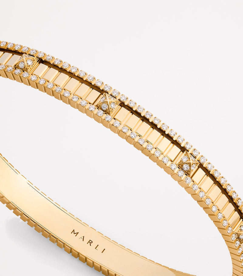 Marli New York yellow gold diamond bangle, imported from the UK