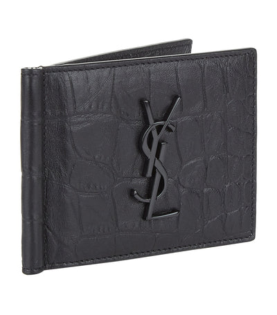 Harrods Saint Laurent Monogram Money Clip Card Holder- Buy online at McGrocer