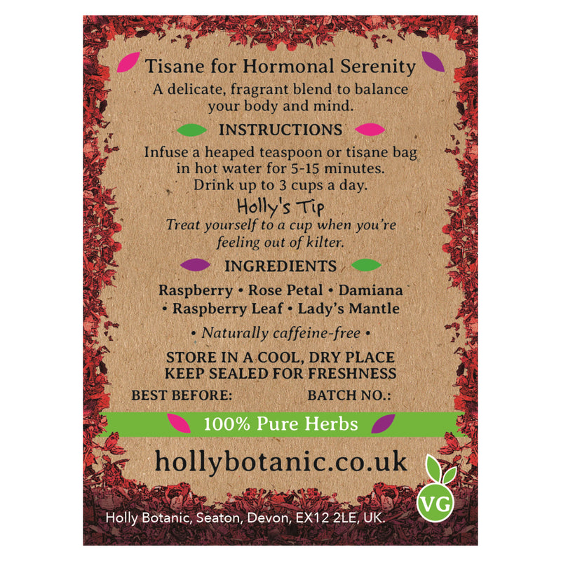 Holly Botanic Harmony Tisane raspberry and rose 20 cup loose (British brand)