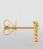 Anita Ko stud earrings yellow gold diamond leaf (British brand)