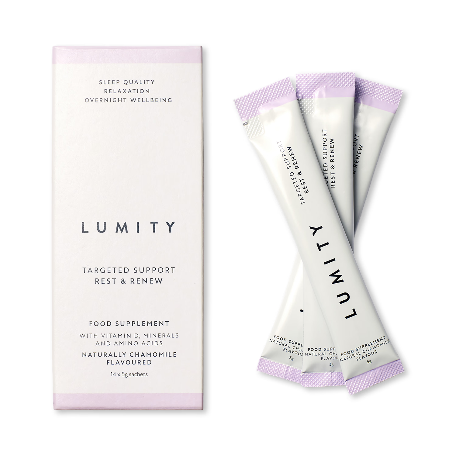 Lumity Rest & Renew sleep supplement powder 14 sachets, UK version