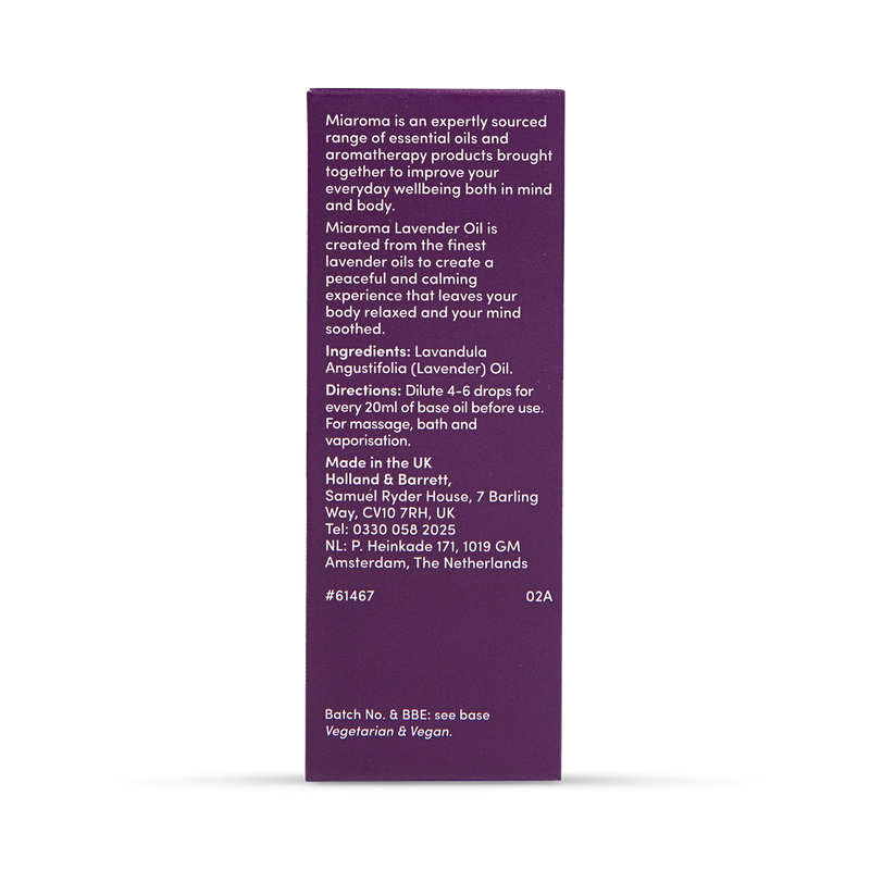 Miaroma lavender pure essential oil 20ml (British brand)