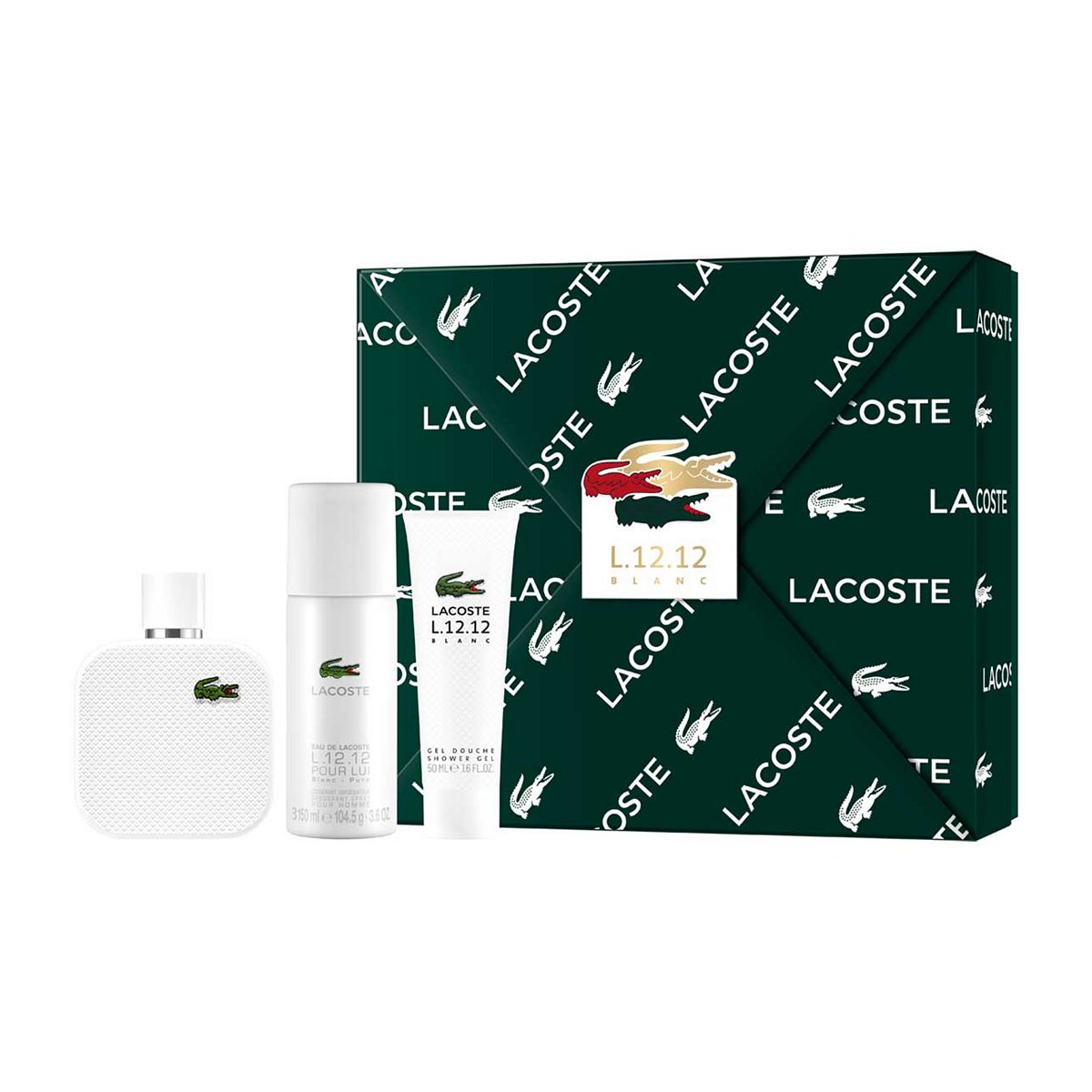 Lacoste L.12.12 Male Blanc Eau de Toilette 100ml Giftset GOODS Boots   