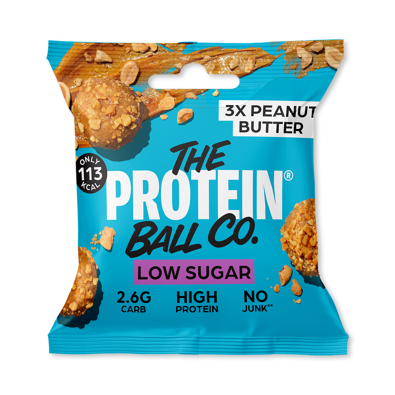Ballsy low sugar peanut butter single bag, UK version