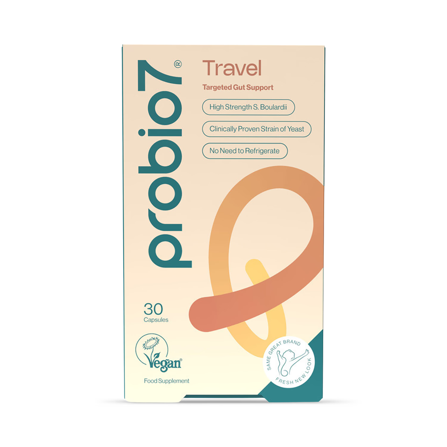 Probio7 Travel Gut Support 30 capsules (British brand)