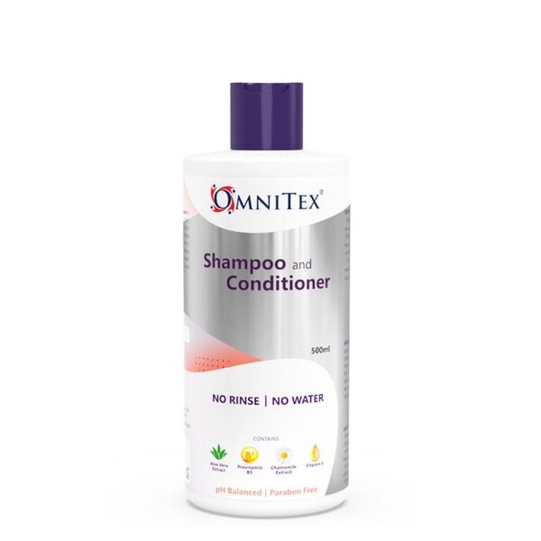 Omnitex rinse free shampoo and conditioner 500ml, UK version