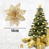 Livingandhome Artificial Christmas Tree Flowers Set