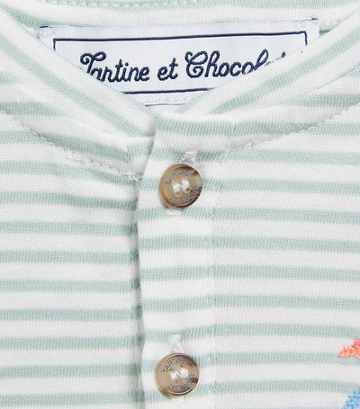 Harrods Tartine et Chocolat Striped Button-Up T-Shirt Children's T-Shirt (3 Months-4 Years)- Buy online at McGrocer